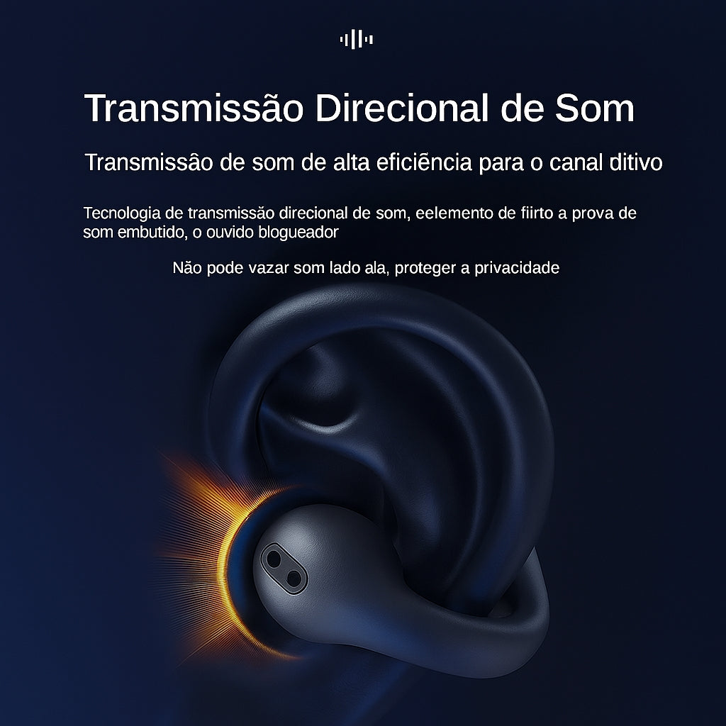 Fone De Ouvido Clip Brinco Bluetooth 5.3 Esportivo