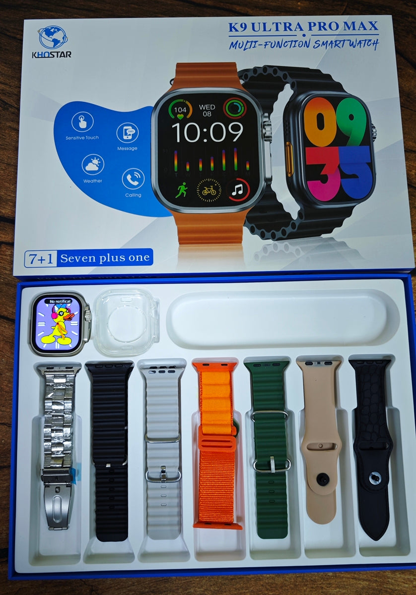 Smartwatch K9 ULTRA PRO MAX Série 9 7 Pulseiras