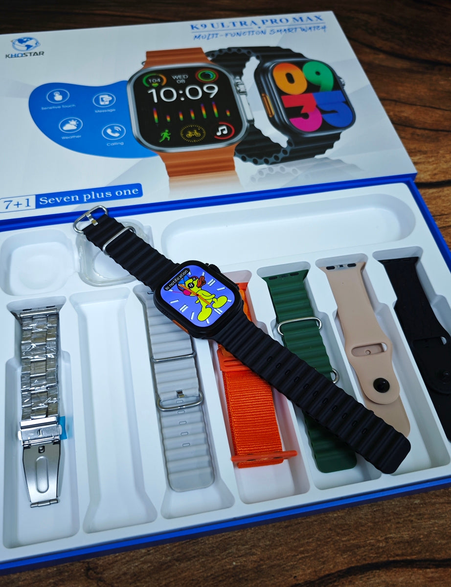 Smartwatch K9 ULTRA PRO MAX Série 9 7 Pulseiras